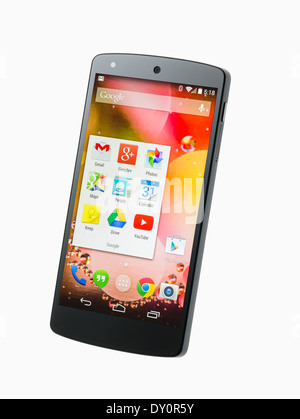 Google Nexus 5 Android smartphone smart phone mobile phone Stock Photo