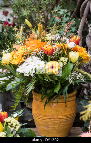 Bouquet with various spring flowers Stock Photo