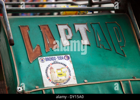 Canvas cover of a Pedicab, Manila, Philippines. Stock Photo