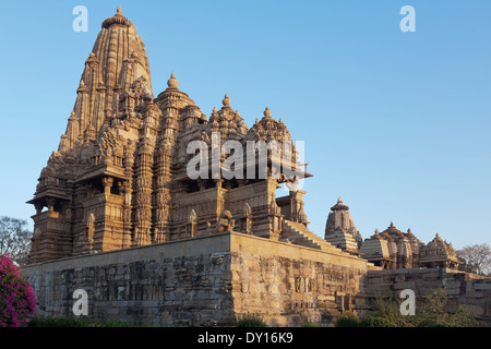 Khajuraho, India. Khajuraho Temples, Kandariya-Mahedev Temple, western group Stock Photo