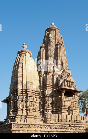 Khajuraho, India. Khajuraho Temples, Lakshmana Temple,  western group Stock Photo