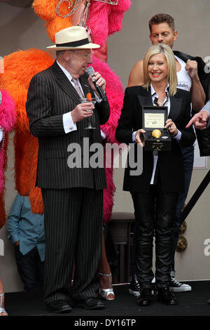 Las Vegas, NV USA. 2nd April 2014:   Olivia Newton-John makes official Las Vegas arrival with welcome event at Flamingo Las Vegas at The LINQ, Las Vegas, NV April 2, 2014.  ENT/Alamy Live News