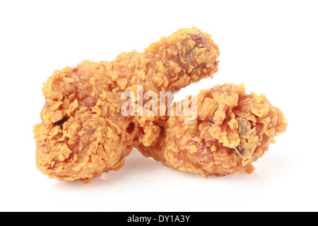 Fried chicken crispy isolated on white background only Stock Photo