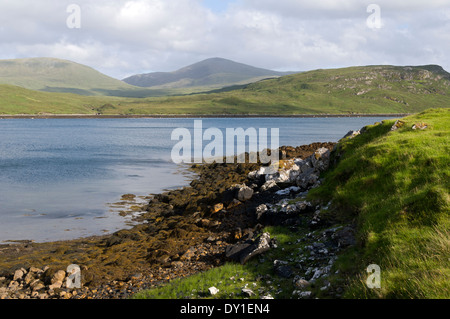 The hills of Pairc (Park) over Loch Seaforth, from Port Grigaspul, Isle of Lewis, Western Isles, Scotland, UK. Stock Photo