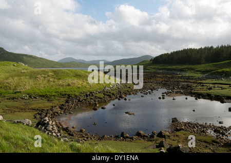 Loch Seaforth from the Aline Community Woodland walk at Port Grigaspul, Isle of Lewis, Western Isles, Scotland, UK. Stock Photo