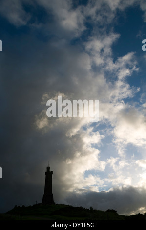 Sunset over the Lewis War Memorial, Stornoway, Lewis, Western Isles, Scotland, UK Stock Photo