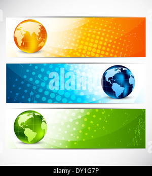 Set of banners with ball Stock Photo