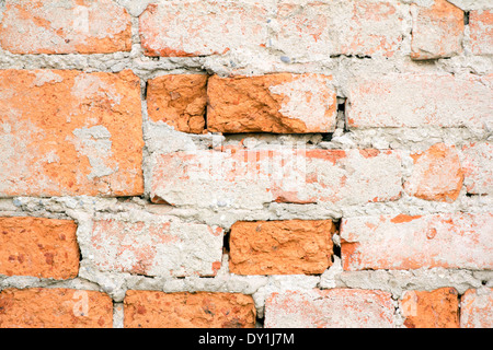 Close up of the old, orange brick wall. Stock Photo