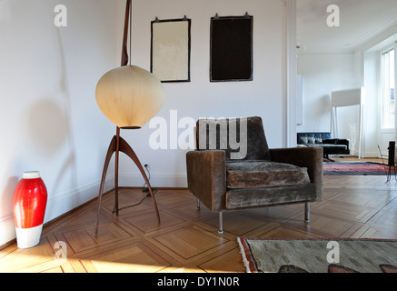 Vintage apartment furnished, living room Stock Photo