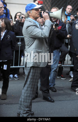 New York, USA. 2nd April 2014. Bill Murray appears outside the 'Late Show with David Letterman' at Ed Sullivan Theater on April 2, 2014 in New York City/picture alliance/Alamy Live News Stock Photo