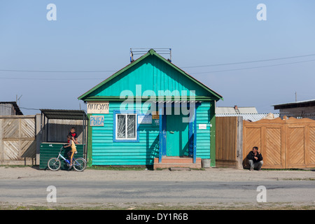 Scenery of Bolshoe Goloustnoe on the shore of Lake Baikal, Siberia, Russia Stock Photo