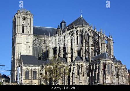 Le Mans, France, Gothic Cathedral. Stock Photo