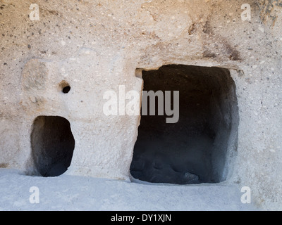 One of the caves in Vardzia cave city-monastery in Georgia. Vardzia was excavated in the Erusheti Mountain in the 12th century. Stock Photo