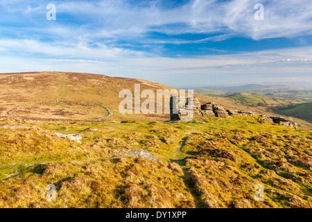 Hookney Tor, Dartmoor National Park, North Bovey, West Devon, England, UK, Europe. Stock Photo