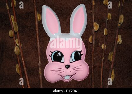 An Easter Bunny animation with willow buds. Stock Photo