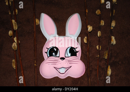 An Easter Bunny animation with willow buds. Stock Photo