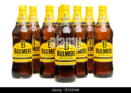 Eight bottles of bulmers original cider Stock Photo