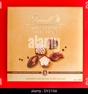 Royalty free stock photo of selection of Lindt's chocolate red box. Stock Photo