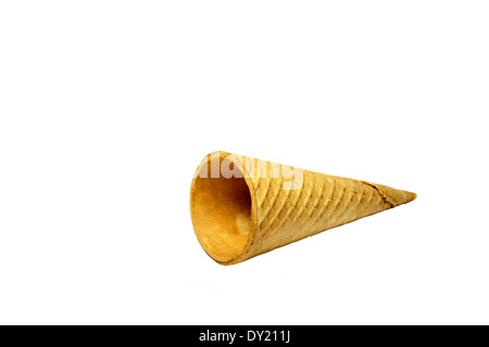 An empty ice cream cone isolated on white background Stock Photo - Alamy