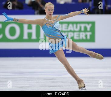 Saitama, Japan. 29th Mar, 2014. Anna Pogorilaya of Russia performs at the womens free program during the International Skating Unions (ISU) World Figure Skating Championships in Saitama, Japan © Action Plus Sports/Alamy Live News Stock Photo