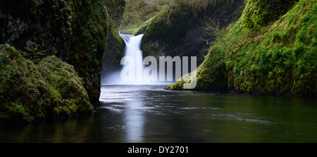 Punchbowl Falls on Eagle Creek along the Columbia River Gorge. Stock Photo