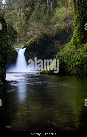 Punchbowl Falls on Eagle Creek along the Columbia River Gorge. Stock Photo