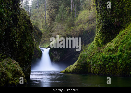 Punchbowl Falls on Eagle Creek along the Columbia River Gorge. Stock Photo