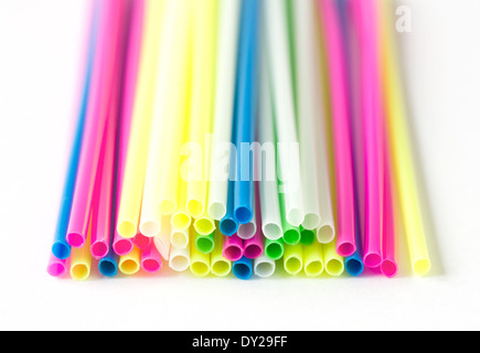 Close up image of color craft straws Stock Photo
