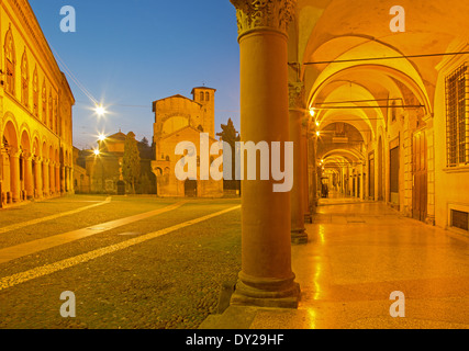 Bologna - Saint Stephen square or Piazza San Stefano in morning dusk. Stock Photo