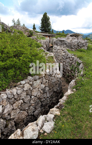 Passo Lagazuoi, Dolomiti Ampezzane, Val Parola, military shelters 1° world war in  Tre sassi Fortress Stock Photo