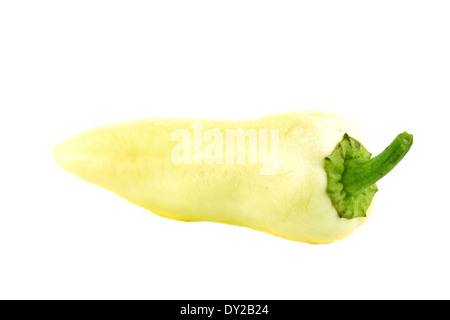 Yellow hot chili pepper on a white background. (with clipping work path) Stock Photo