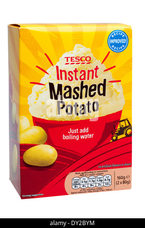 Box of Tesco Instant Mashed Potato just add boiling water Stock Photo Alamy