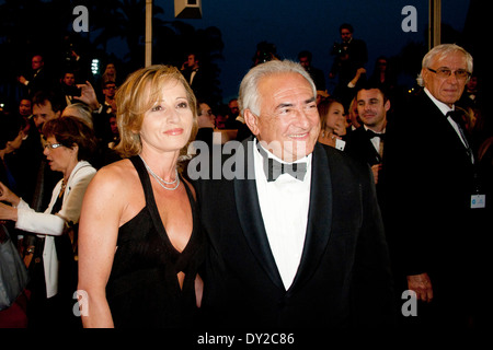 66th edition Cannes Film Festival Dominique Strauss-Kahn his girlfriend Myriam L'Aouffir on red carpet steps on 2013/05/25 Stock Photo