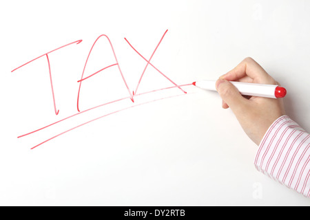 Tax sign on whiteboard Stock Photo