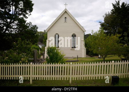 Anglican 'Christ Church' in Russell, Bay of Islands, New Zealand. Stock Photo