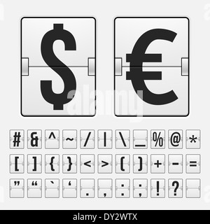 Scoreboard symbols alphabet mechanical panel Stock Photo
