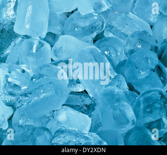 Ice Cubes Frosty Cyan Cold Background Stock Photo