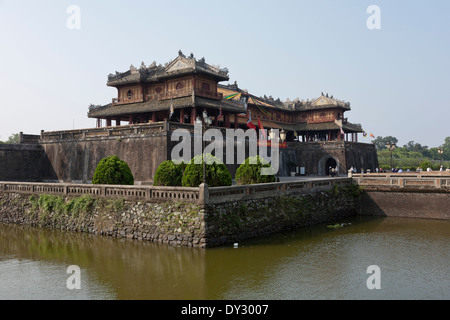 Hue, Vietnam. The Five Phoenix Watchtower in the Imperial City Stock Photo