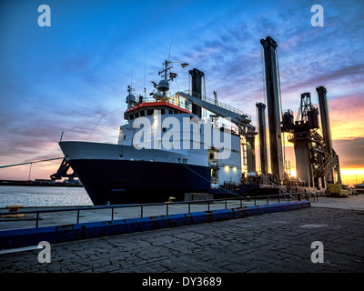 Offshore harbor in Esbjerg, Denmark Stock Photo