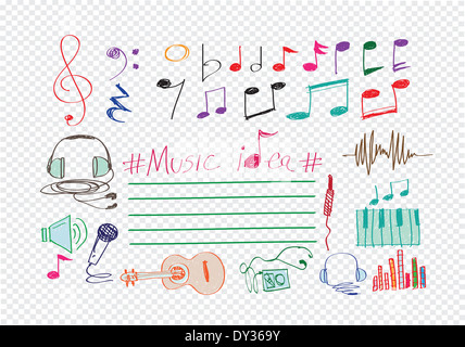 Music Notes and Music icons Stock Photo - Alamy