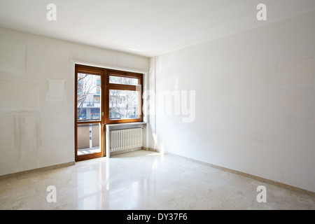 Room with marble floor in empty apartment Stock Photo