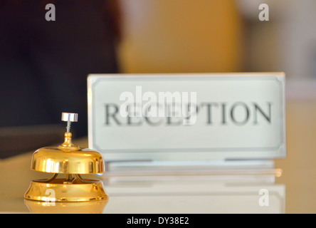 bell Hotel reception Stock Photo