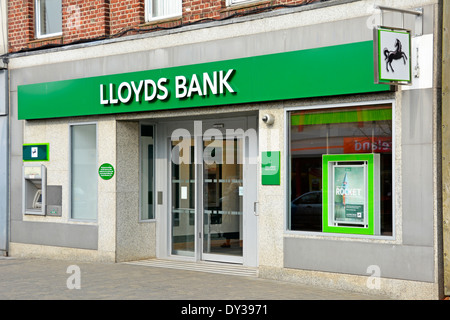 New Lloyds bank shop front styling after split up of Lloyds TSB Brentwood shopping High Street premises Essex England UK Stock Photo