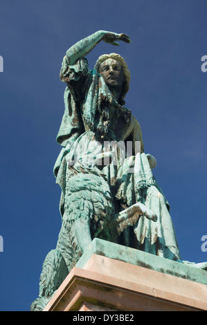 Statue of Flora Macdonald outside Inverness Castle - Inverness, Scotland. Stock Photo