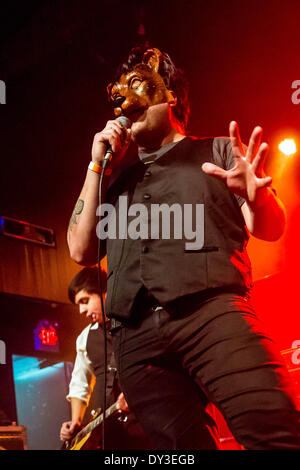 Detroit, Michigan, USA. 5th Apr, 2014. CHRIS HUTKA of The Bunny The Bear performing on the #MSITOUR2014 at St Andrews Hall in Detroit, MI on April 2nd 2014 © Marc Nader/ZUMA Wire/ZUMAPRESS.com/Alamy Live News Stock Photo