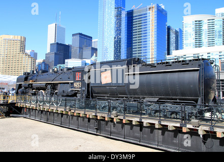 Old Canadian National train locomotive at the Toronto Railway Museum in Downtown Toronto, Canada Stock Photo
