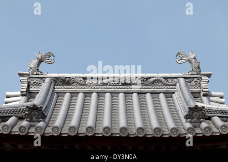 Japanese temple roof tiles Stock Photo
