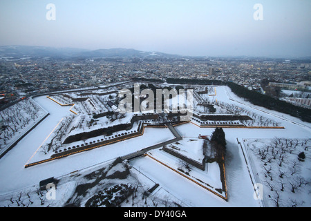 Fort Goryokaku In Winter, Hokkaido Stock Photo