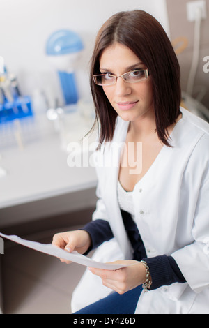 Young woman in the medical laboratory Stock Photo