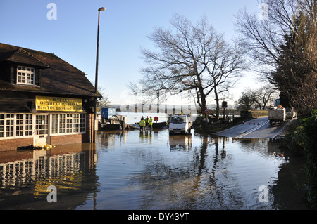 Floods in Pulborough, West Sussex, England Stock Photo